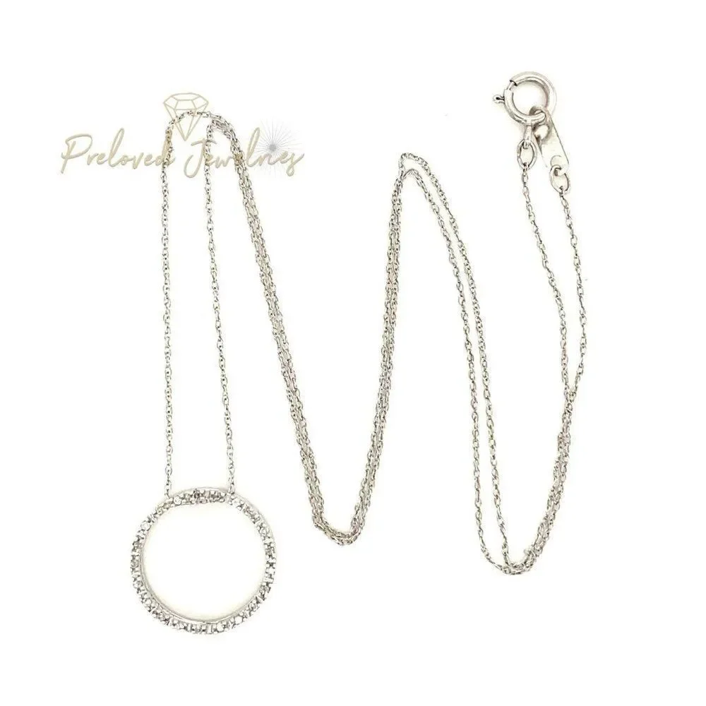 10k Diamond Eternity Pendant Necklace - Picture 4 of 10
